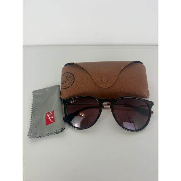 Ray-Ban Brown Womens Tortoise Case Wipe Oversized Gradient Lens Sunglasses main image 5
